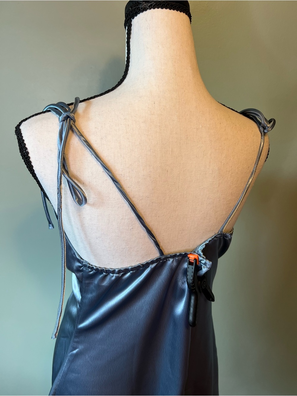 Cider Light Blue Silky Cowl Neck Slip Dress Size XL - Picture 4 of 7